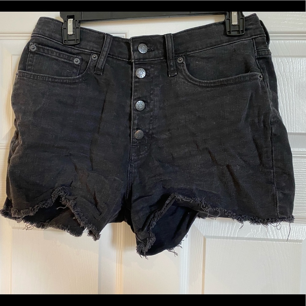 Black jean shorts jcrew size 28